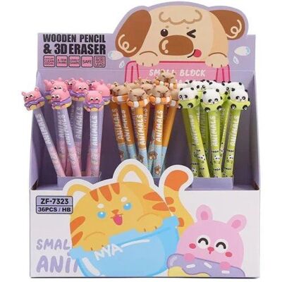 Inny producent Ołówek okrągły HB z gumką Small Animals (36szt) - Cresco Inny producent Ołówek okrągły HB z gumką Small Animals (36szt) - Cresco