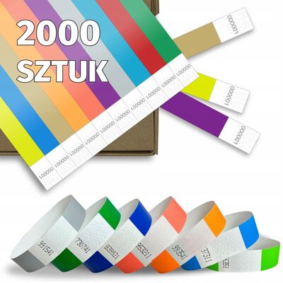Cinta Punto Opaski Na Rękę Nadgarstek Tyvek Kolorowe Impreza Event 2000 Sztuk Cinta Punto Opaski Na Rękę Nadgarstek Tyvek Kolorowe Impreza Event 2000 Sztuk