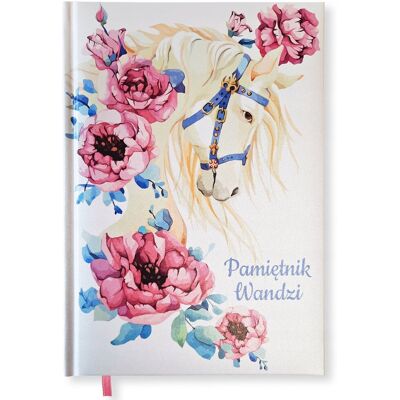Scriba PAMIĘTNIK/Notes książkowy z imieniem B5 BIAŁY MILA Koń personalizacja UV Scriba PAMIĘTNIK/Notes książkowy z imieniem B5 BIAŁY MILA Koń personalizacja UV