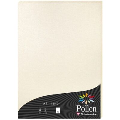 Clairefontaine Papier Ozdobny Perłowy Kość Słoniowa A4 120G 50 Arkuszy - 24303C Clairefontaine Papier Ozdobny Perłowy Kość Słoniowa A4 120G 50 Arkuszy - 24303C