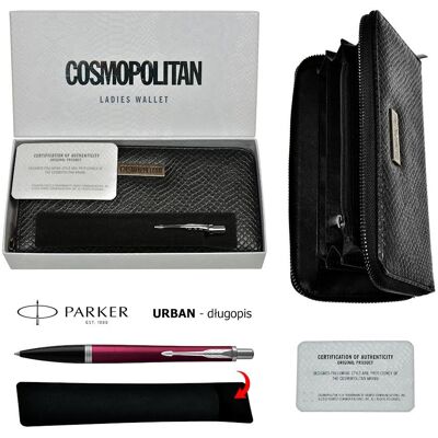Parker Urban Core Magenta CT długopis klikany + portfel Parker Urban Core Magenta CT długopis klikany + portfel