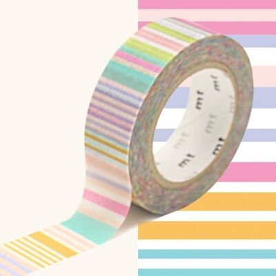 Inny producent Pastelowa wieloliniowa taśma maskująca - 1,5 cm x 7 m Inny producent Pastelowa wieloliniowa taśma maskująca - 1,5 cm x 7 m