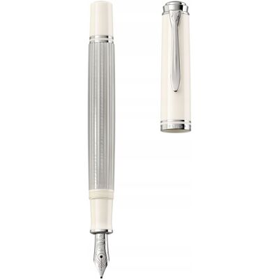 Pelikan Souverän pióro wieczne M M405 silver-white tłoczek Pelikan Souverän pióro wieczne M M405 silver-white tłoczek