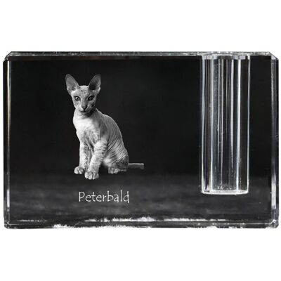 Peterbald - stojak na długopis, kryształowy organizer ze zdjęciem kota, unikatowa ozdoba biurka marki Art-Dog Peterbald - stojak na długopis, kryształowy organizer ze zdjęciem kota, unikatowa ozdoba biurka marki Art-Dog