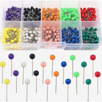 Inny producent Pinezki 500 Sztuk Map Wiele Kolorów Szpilki Push Pins Okrągłe Inny producent Pinezki 500 Sztuk Map Wiele Kolorów Szpilki Push Pins Okrągłe