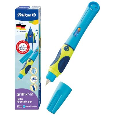 Pióro Wieczne Dla Dzieci Do Nauki Pisania Pelikan Griffix Neon Blue Niebieskie + Nabój Pióro Wieczne Dla Dzieci Do Nauki Pisania Pelikan Griffix Neon Blue Niebieskie + Nabój