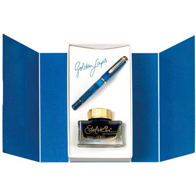 Pióro Wieczne Pelikan M200 Golden Lapis EF + Atrament Edelstein Pióro Wieczne Pelikan M200 Golden Lapis EF + Atrament Edelstein