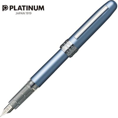 pióro wieczne platinum plaisir frosty blue, f, niebieskie metaliczne pióro wieczne platinum plaisir frosty blue, f, niebieskie metaliczne