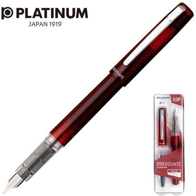 pióro wieczne platinum prefounte crimson red, f, w plastikowym opakowaniu, na blistrze, bordowe pióro wieczne platinum prefounte crimson red, f, w plastikowym opakowaniu, na blistrze, bordowe