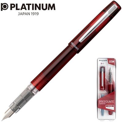 pióro wieczne platinum prefounte crimson red, m, w plastikowym opakowaniu, na blistrze, bordowe pióro wieczne platinum prefounte crimson red, m, w plastikowym opakowaniu, na blistrze, bordowe