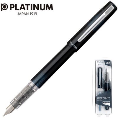 pióro wieczne platinum prefounte graphite blue, m, w plastikowym opakowaniu, na blistrze, granatowe pióro wieczne platinum prefounte graphite blue, m, w plastikowym opakowaniu, na blistrze, granatowe