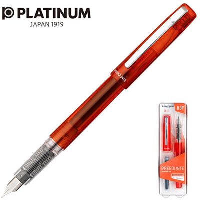 Pióro Wieczne Platinum Prefounte Vermilion Orange, F, W Plastikowym Opakowaniu, Na Blistrze, Pomarańczowe Pióro Wieczne Platinum Prefounte Vermilion Orange, F, W Plastikowym Opakowaniu, Na Blistrze, Pomarańczowe