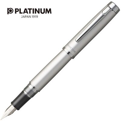 pióro wieczne platinum procyon luster satin silver, f, srebrne pióro wieczne platinum procyon luster satin silver, f, srebrne