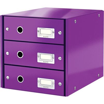 Pojemnik Z 3 Szufladami Fioletowy C&S; Wow 60480062 Leitz Pojemnik Z 3 Szufladami Fioletowy C&S; Wow 60480062 Leitz