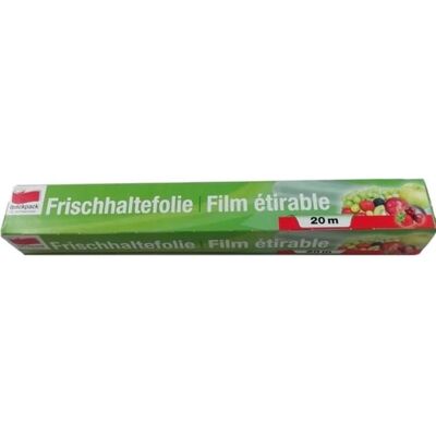 Inny producent Rolka przezroczystego, plastikowego papieru rozciągliwego do żywności o wymiarach 20 m x 30 cm Inny producent Rolka przezroczystego, plastikowego papieru rozciągliwego do żywności o wymiarach 20 m x 30 cm
