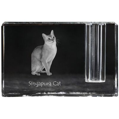 Singapura - stojak na długopis, kryształowy organizer ze zdjęciem kota, unikatowa ozdoba biurka marki Art-Dog Singapura - stojak na długopis, kryształowy organizer ze zdjęciem kota, unikatowa ozdoba biurka marki Art-Dog