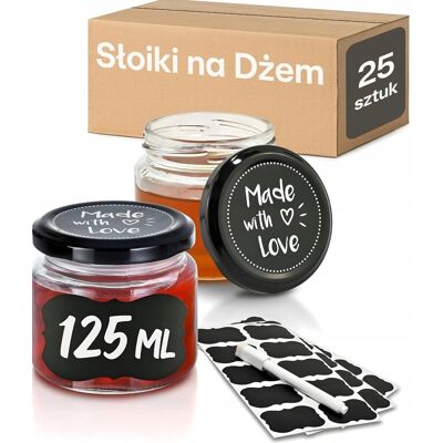Inny producent SŁOIKI 25X 125ML MAŁE SZCZELNE SZKLANE ZAKRĘTKI ETYKIETY PISAK PREZENT Inny producent SŁOIKI 25X 125ML MAŁE SZCZELNE SZKLANE ZAKRĘTKI ETYKIETY PISAK PREZENT