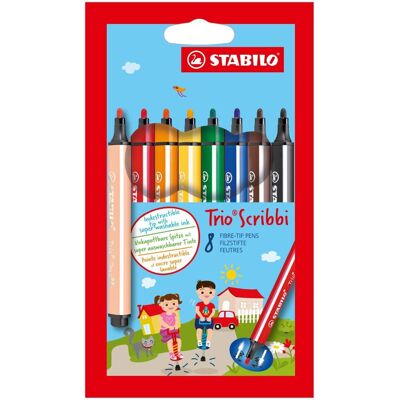 Stabilo, Flamastry Trio Scribbi etui kartonowe, 8 sztuk Stabilo, Flamastry Trio Scribbi etui kartonowe, 8 sztuk