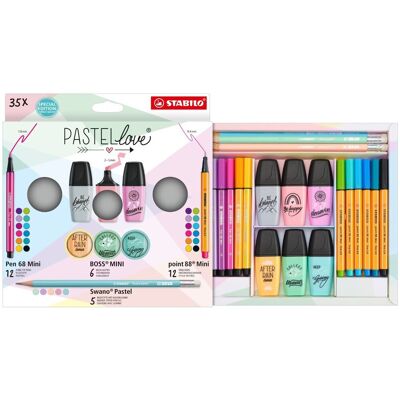 Stabilo, Zestaw Pastellove 35 szt. BOSS mini / Pen 68 mini / point 88 mini / Swano Stabilo, Zestaw Pastellove 35 szt. BOSS mini / Pen 68 mini / point 88 mini / Swano