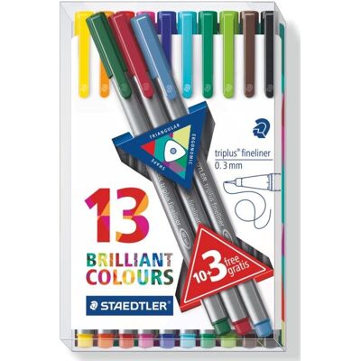 Staedtler Cienkopisy Trójkątne, 0.3 Mm, 13 Kolorów Staedtler Cienkopisy Trójkątne, 0.3 Mm, 13 Kolorów