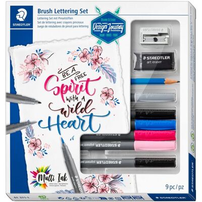Staedtler Zestaw do Brush Letteringu: 6 pisaków multi ink, ołówek, gumka, temperówka Staedtler Zestaw do Brush Letteringu: 6 pisaków multi ink, ołówek, gumka, temperówka