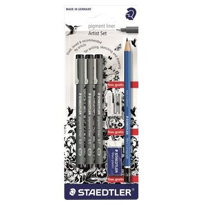 Staedtler Zestaw Mars Lumograph, 3 pisaki + akcesoria Staedtler Zestaw Mars Lumograph, 3 pisaki + akcesoria