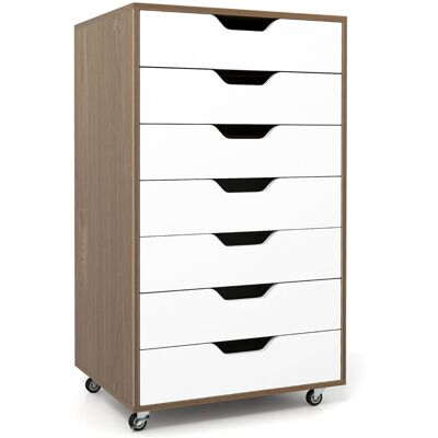 COSTWAY Szafka Biurowa Na Kółkach Z 7 Szufladami Mobilna Szafka Na Dokumenty COSTWAY Szafka Biurowa Na Kółkach Z 7 Szufladami Mobilna Szafka Na Dokumenty