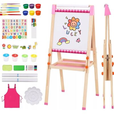 Inny producent Sztaluga Dwustronna Drewniana Składana Regulowana Z Rolką Papieru Malarska Inny producent Sztaluga Dwustronna Drewniana Składana Regulowana Z Rolką Papieru Malarska