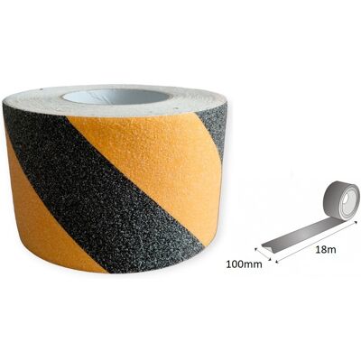 Taśma antypoślizgowa ŻÓŁTO CZARNA 10mm/18m / PAPER-TECH Taśma antypoślizgowa ŻÓŁTO CZARNA 10mm/18m / PAPER-TECH
