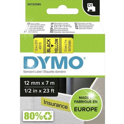 Inny producent Taśma DYMO D1 12mm/7m czarny/żółty S0720580 Inny producent Taśma DYMO D1 12mm/7m czarny/żółty S0720580
