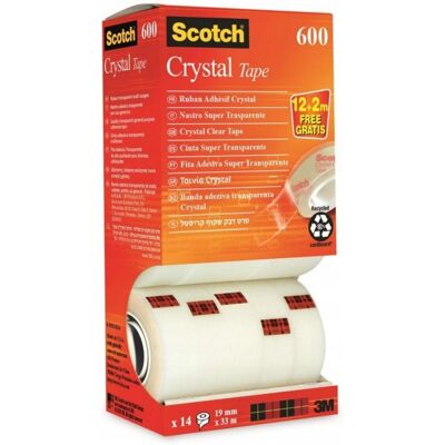 Taśma klejąca 3M Scotch Crystal 12 rolek +2 Taśma klejąca 3M Scotch Crystal 12 rolek +2