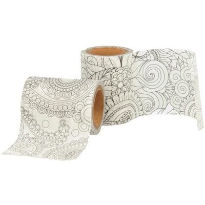 Inny producent Taśma koloryzująca washi 5cm Flower power - Artémio Black Inny producent Taśma koloryzująca washi 5cm Flower power - Artémio Black