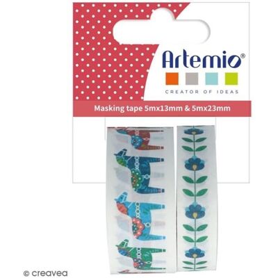 Inny producent Taśma maskująca Artemio cięta - Folk - 13/23 mm x 5 m - 2 szt Inny producent Taśma maskująca Artemio cięta - Folk - 13/23 mm x 5 m - 2 szt