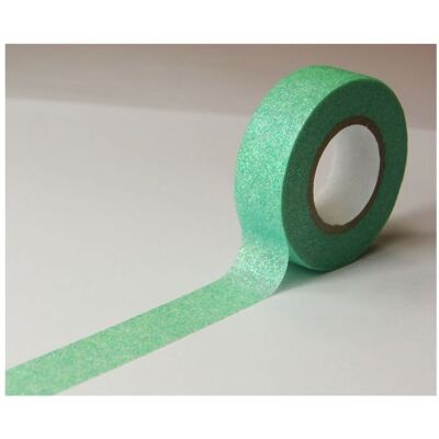 GLOBAL GIFT Taśma maskująca - Jasna zieleń - Brokat - Reponowalna - 15 mm x 10 m GLOBAL GIFT Taśma maskująca - Jasna zieleń - Brokat - Reponowalna - 15 mm x 10 m