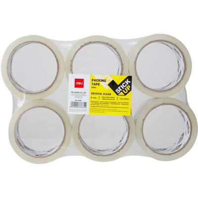 Taśma Mocna Pakowa Bezbarwna Deli 48 Mm X 50 M Zestaw 6 Sztuk Crystal Clear Taśma Mocna Pakowa Bezbarwna Deli 48 Mm X 50 M Zestaw 6 Sztuk Crystal Clear