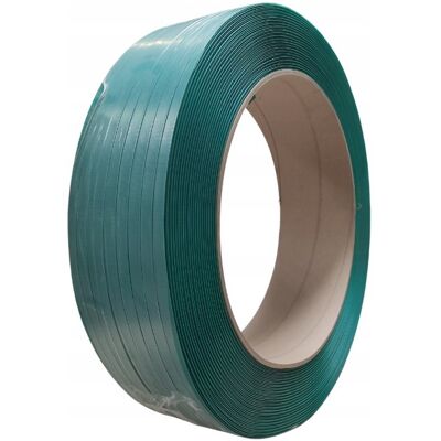 Inny producent Taśma PET poliestrowa 15,5mm x 0,9mm x 1400m zielona karbowana Inny producent Taśma PET poliestrowa 15,5mm x 0,9mm x 1400m zielona karbowana