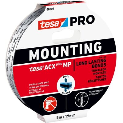 Tesa Pro Mounting ACX Plus Dwustronna Taśma Montażowa Klejąca 5m x 19mm Tesa Pro Mounting ACX Plus Dwustronna Taśma Montażowa Klejąca 5m x 19mm