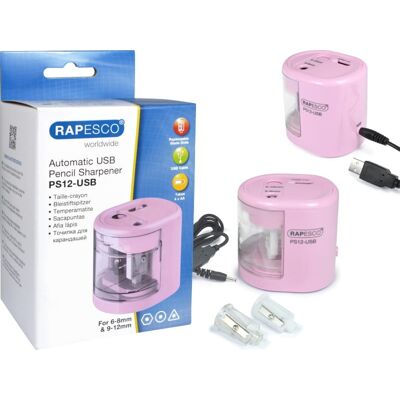 Temperówka elektryczna USB Rapesco na 2 grubości pudrowy róż Temperówka elektryczna USB Rapesco na 2 grubości pudrowy róż