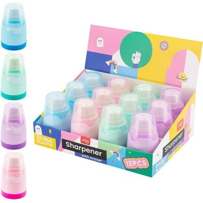 Easy Stationery Temperówka podwójna z gumką (12szt) EASY Easy Stationery Temperówka podwójna z gumką (12szt) EASY