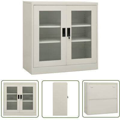 The Living Store Szafka na dokumenty - jasnoszara - 90x40x90 cm - stalowa - Szafa Biurowa The Living Store Szafka na dokumenty - jasnoszara - 90x40x90 cm - stalowa - Szafa Biurowa