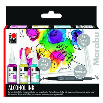 Tusze alkoholowe Flower Alkohol Ink Marabu, 3 x 20 ml Tusze alkoholowe Flower Alkohol Ink Marabu, 3 x 20 ml