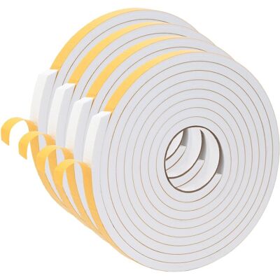 vidaXL Taśma samoprzylepna z pianki 4 pcs Biały 15mm x 5m Pianka CR vidaXL Taśma samoprzylepna z pianki 4 pcs Biały 15mm x 5m Pianka CR