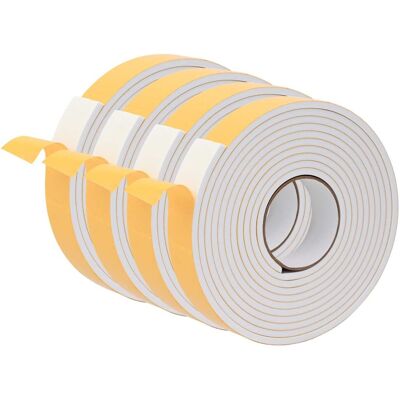 vidaXL Taśma samoprzylepna z pianki 4 pcs Biały 40mm x 5m Pianka CR vidaXL Taśma samoprzylepna z pianki 4 pcs Biały 40mm x 5m Pianka CR