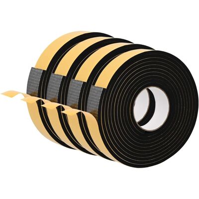 vidaXL Taśma samoprzylepna z pianki 4 pcs Czarny 40mm x 5m Pianka CR vidaXL Taśma samoprzylepna z pianki 4 pcs Czarny 40mm x 5m Pianka CR