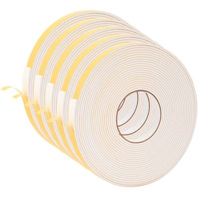 vidaXL Taśma samoprzylepna z pianki 5 pcs Biały 15mm x 10m Pianka CR vidaXL Taśma samoprzylepna z pianki 5 pcs Biały 15mm x 10m Pianka CR