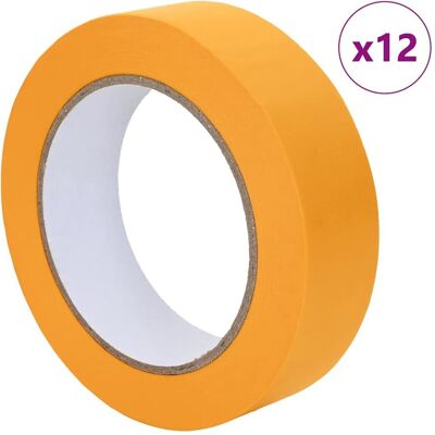 vidaXL Taśmy Maska Malarska 12 pcs Żółty 25mm x 50m Papier vidaXL Taśmy Maska Malarska 12 pcs Żółty 25mm x 50m Papier