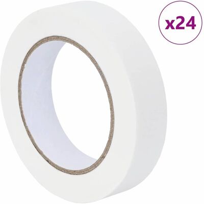 vidaXL Taśmy Maska Malarska 24 pcs Biały 25mm x 50m Papier vidaXL Taśmy Maska Malarska 24 pcs Biały 25mm x 50m Papier