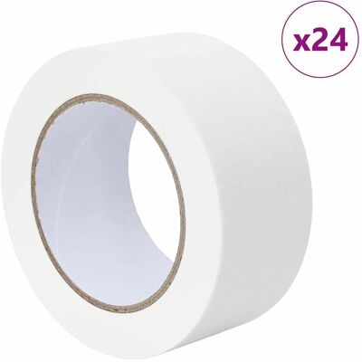 vidaXL Taśmy Maska Malarska 24 pcs Biały 50mm x 50m Papier vidaXL Taśmy Maska Malarska 24 pcs Biały 50mm x 50m Papier