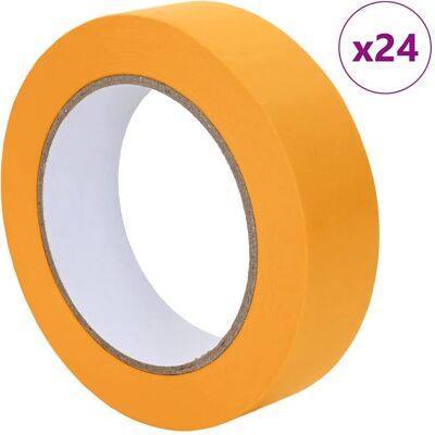 vidaXL Taśmy Maska Malarska 24 pcs Żółty 25mm x 50m Papier vidaXL Taśmy Maska Malarska 24 pcs Żółty 25mm x 50m Papier