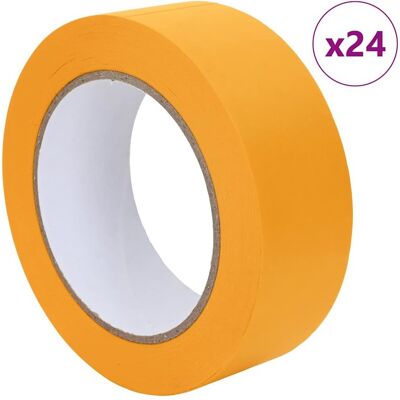 vidaXL Taśmy Maska Malarska 24 pcs Żółty 38mm x 50m Papier vidaXL Taśmy Maska Malarska 24 pcs Żółty 38mm x 50m Papier